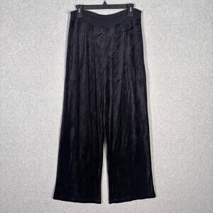 Sonia Rykiel Velvet Wide Leg Pants Large Pleated Quiet Luxury Tuxedo France